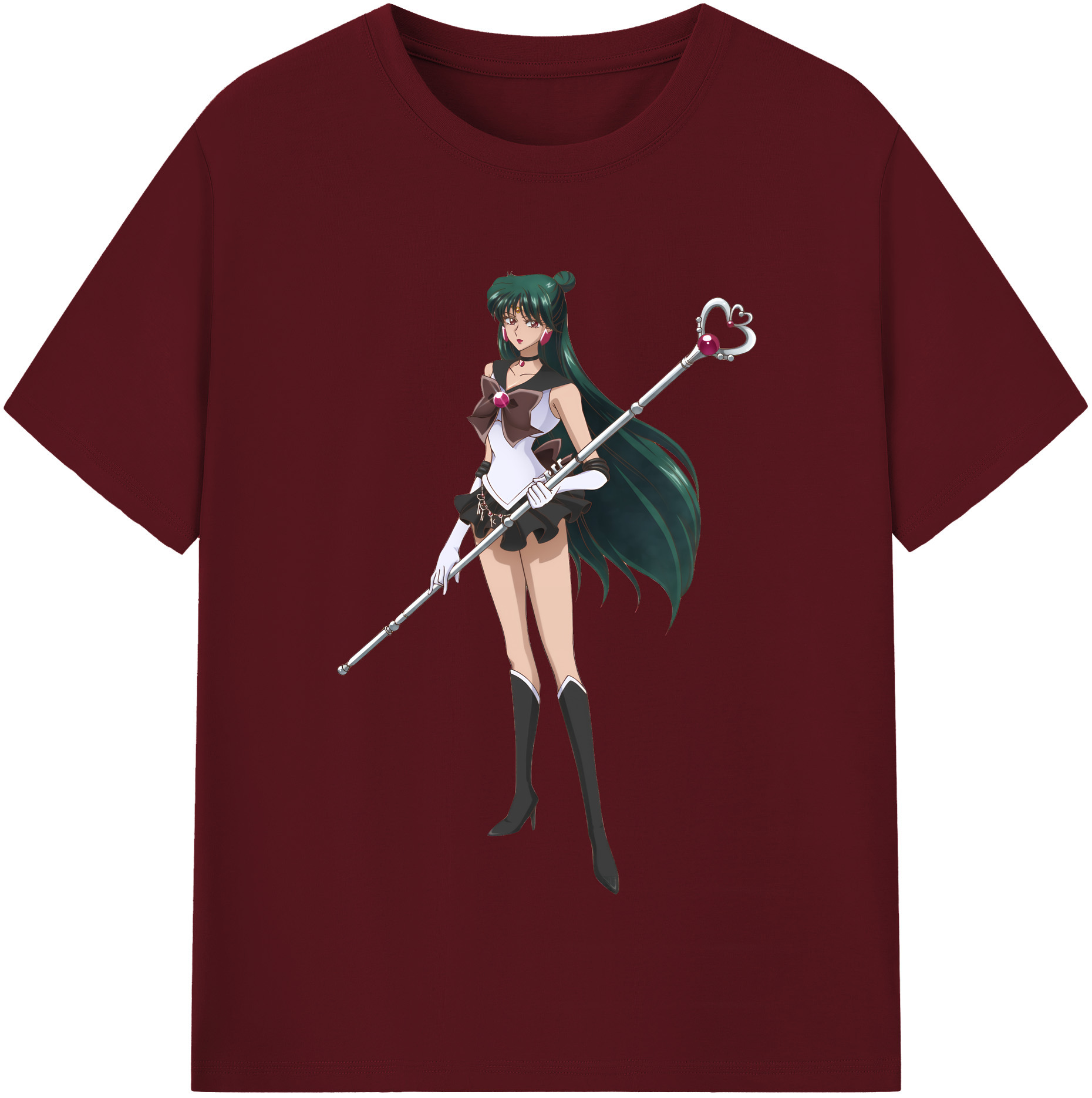 （画像用） 美少女戦士セーラームーン 冥王せつな Sailor Moon Meiou Setsuna 綿100％半袖Tシャツ（フロントプリント）